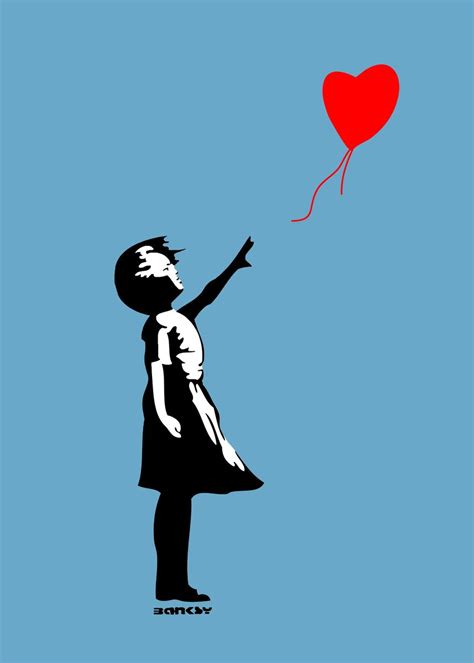 'Banksy Girl with Balloon' Poster, picture, metal print, paint by The ...