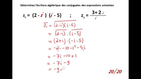 Expression conjuguée d un nombre complexe YouTube