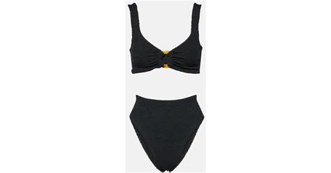 Hunza G Nadine Embellished Bikini In Black Lyst