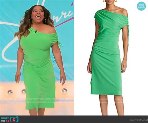 Wornontv Sherris Green Ruched Dress On Sherri Sherri Shepherd Clothes And Wardrobe From Tv