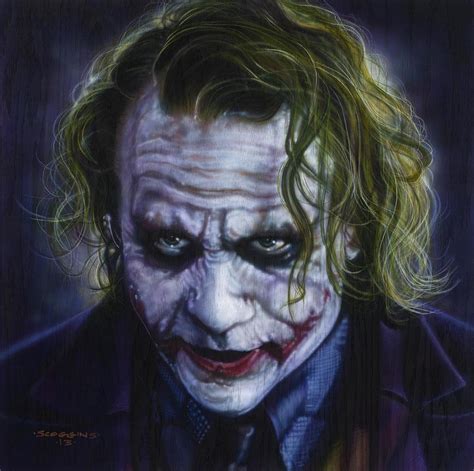 Heath Ledger Joker Painting at PaintingValley.com | Explore collection of Heath Ledger Joker ...