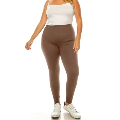 Moa Collection Womens Plus Size Microfiber Full Length Leggings