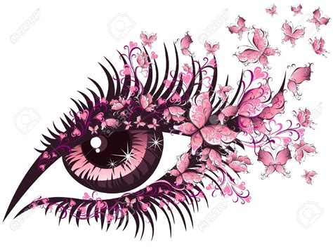 Beautiful Female Eye With Butterflies Royalty Free Cliparts Vetores E