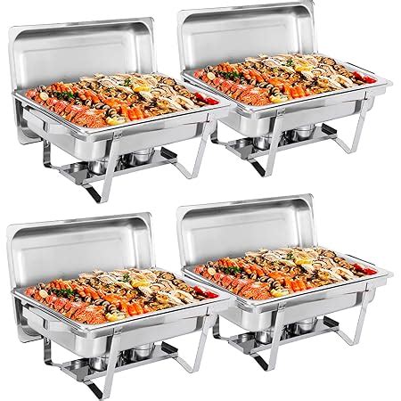 Amazon 3 PACK Deluxe 6 Qt Gold Stainless Steel Oval Chafer Chafing