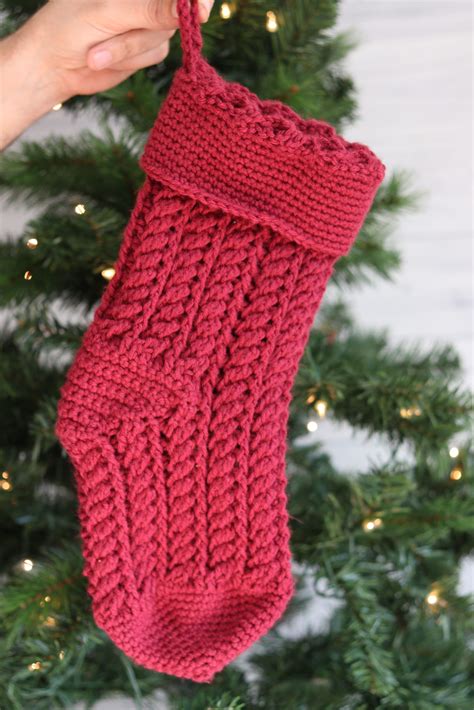 Twisted Cable Crochet Christmas Stocking Pattern Crochet Christmas