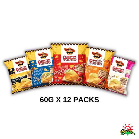 60g X 12packs Mamee Mister Potato Honey Cheese Barbecue Hot Spicy