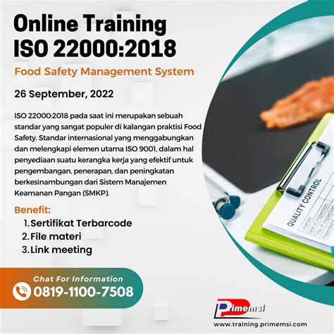 Training Pemahaman ISO 22000 Food Safety Management System