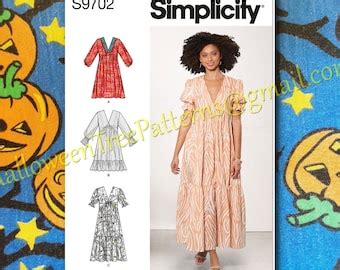 Simplicity S Sewing Pattern Misses Empire Dresses With Sleeve And