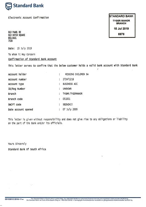 Mcsa Standard Bank Account Confirmation Letter Accounting Studocu