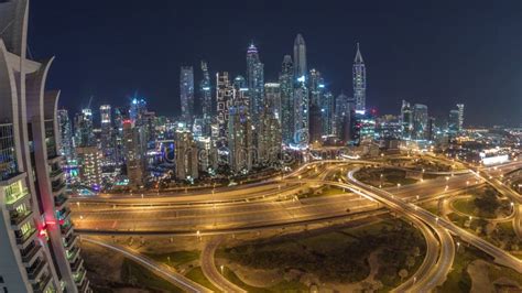 Dubai Marina Highway Intersection Spaghetti Junction All Night