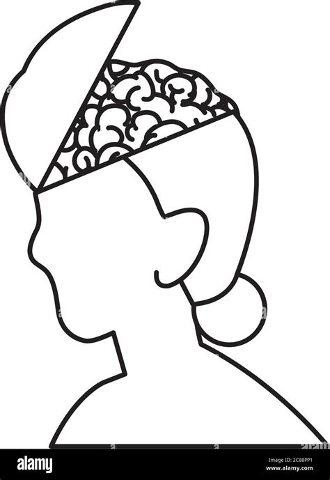 Mental Health Concept Woman With Open Head And Showing The Brain Over