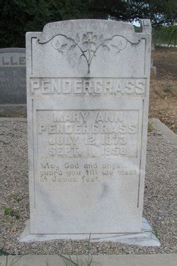 Mary Ann Redwine Pendergrass M Morial Find A Grave