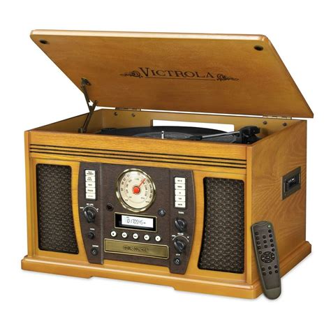 Victrola Wood 7 In 1 Nostalgic Bluetooth Record Player With Cd Encoding