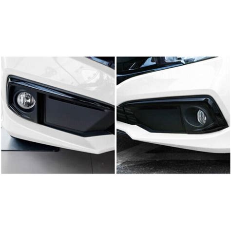 For Honda Civic Glossy Black Front Fog Light Eyelid Molding