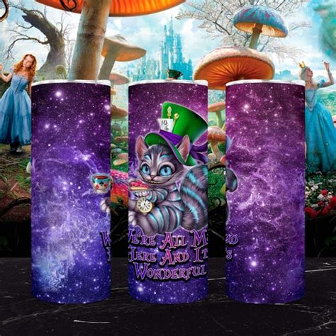 Alice In Wonderland Cheshire Cat Tumbler Wrap 20 Oz Straight Etsy