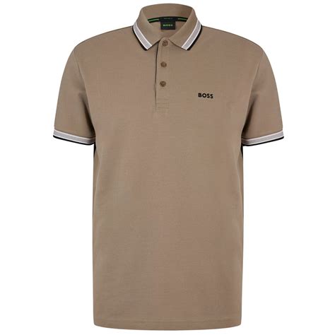 hugo boss mens khaki paddy polo shirt