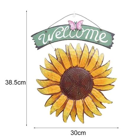 Decoratiune Usa Floarea Soarelui 38 5x30cm Multicolor EMAG Ro