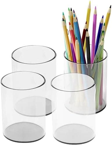 Amazon Niubee Acrylic Pen Holder Pack Clear Desktop Pencil Cup