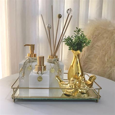 Kit Lavabo Vidros para aromatizador Decoração de lavabo Decoração