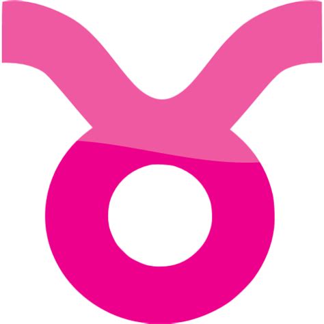 Web 2 Deep Pink Taurus Icon Free Web 2 Deep Pink Zodiac Signs Icons