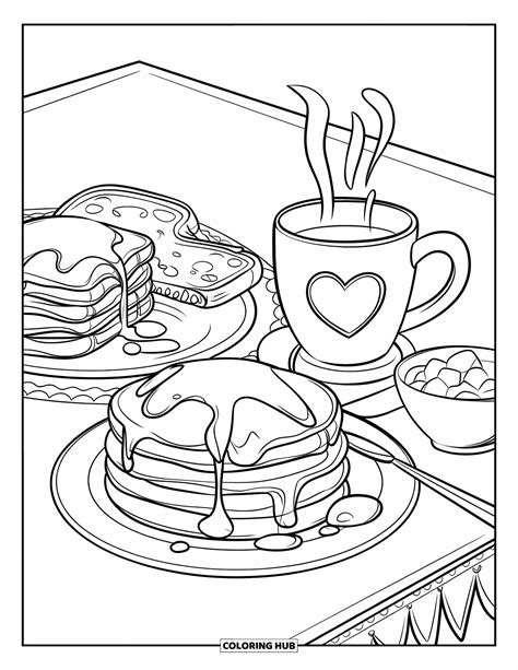 Pancake Coloring Page Printable – NECJN