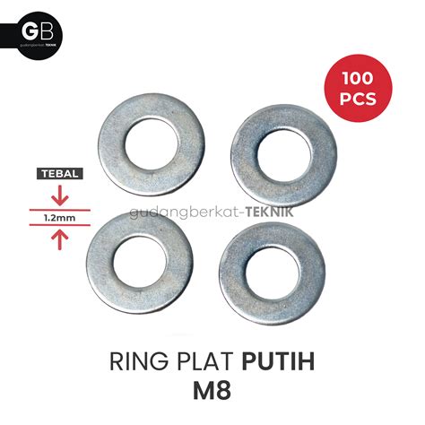 Ring Plat M Putih Pcs Washer Plate Ringplat Mm Galvanis Tebal