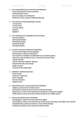 Recopilacion Microbiologia Preguntas De Todos Los Examenes Resueltas Pdf