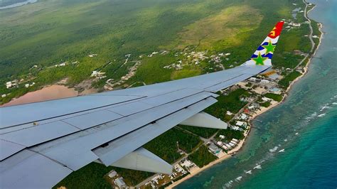 4K Incredible Grand Cayman Landing Cayman Airways Boeing 737 8