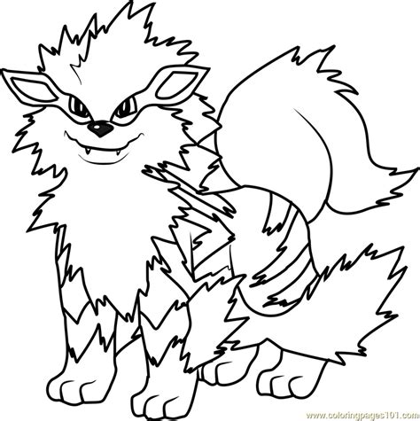 Arcanine Pokemon Coloring Page for Kids - Free Pokemon Printable ...