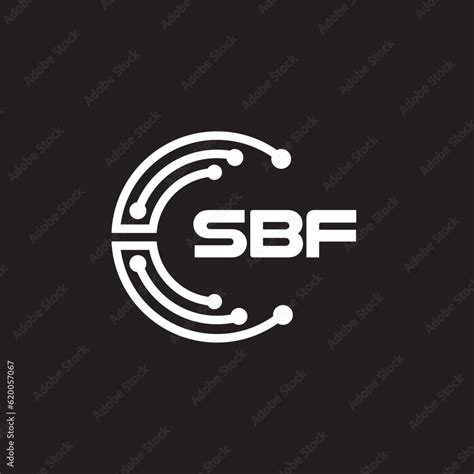 sbf letter technology logo design  black background sbf creative