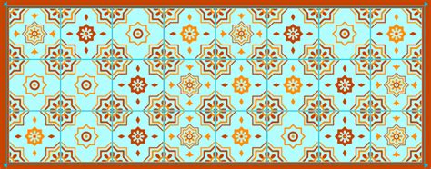 Tapis Vinyle Carreaux De Ciment Orange Bleue TenStickers