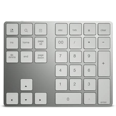 Wireless Numeric Keyboard Aluminium 34 Key Bluetooth Keyboard Built-in ...