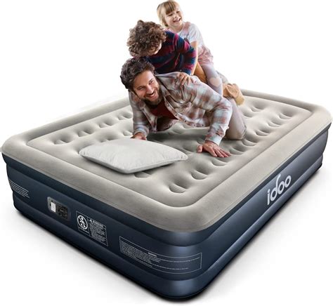 iDOO Luxury Air Mattress with Built in Pump, Queen Inflatable Mattress ...