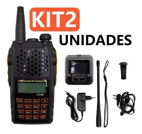 Kit Radio Walk Talk Dual Band Uhf Vhf Fm Baofeng Uv R W Frete Gr Tis