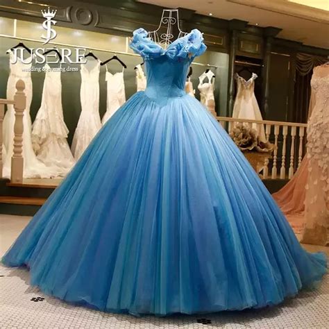 Tienda Online Jusere Cenicienta Azul Vestidos De Baile Bordado Real