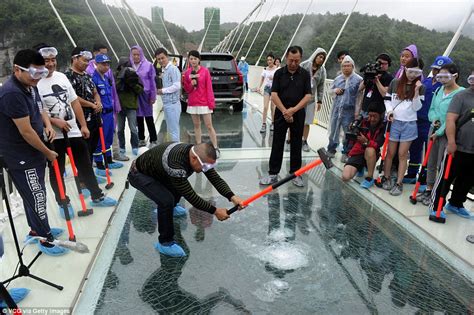 China S Terrifying Glass Bridge Is Set To Re Open After Being Forced To Shut Daily Mail Online