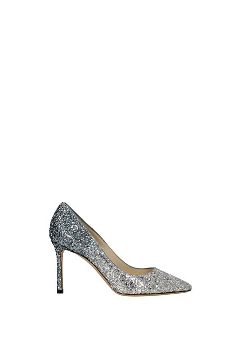 Jimmy Choo Pumps Romy Glitter Blue Silver In White Lyst