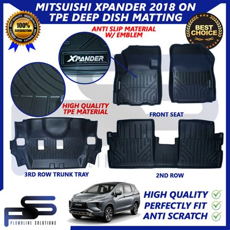 TPE 5D BLACK CARBON FIBER Deep Dish Matting For Mitsubishi