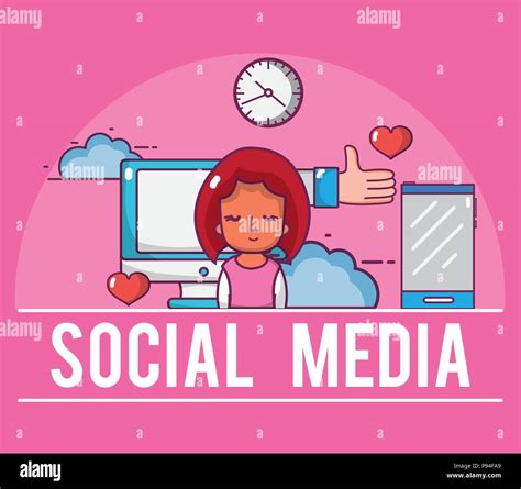 Social media cartoons concept Stock Vector Image & Art - Alamy