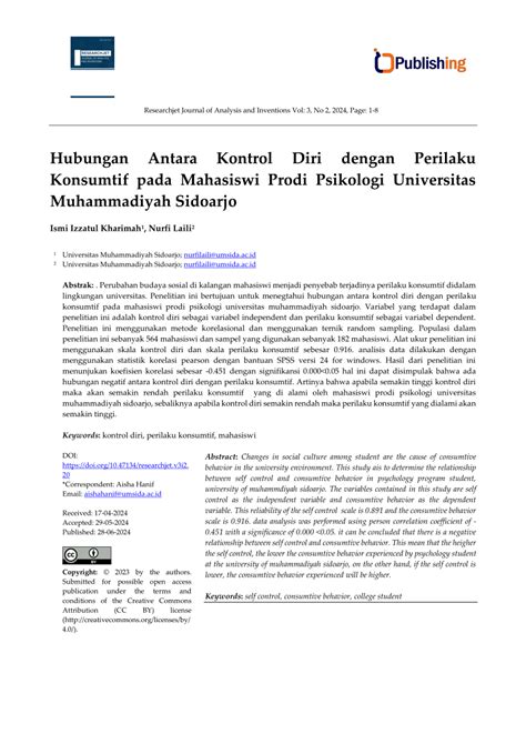 PDF Hubungan Antara Kontrol Diri Dengan Perilaku Konsumtif Pada