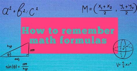 How To Remember Math Formulas 9 Tips And Easy Memory Tricks Maths How To With Anita