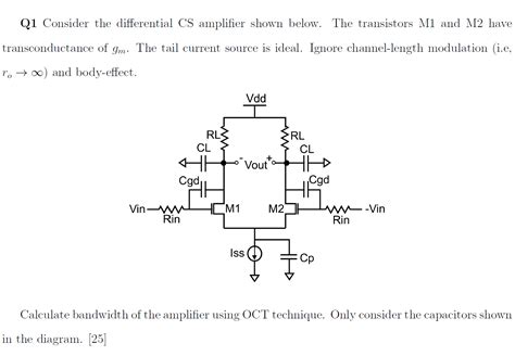 Solved Qi Consider The Differential Cs Amplifier Shown