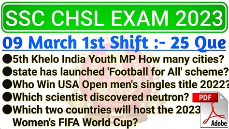 SSC CHSL 9 March 1st Shift Question Ssc Chsl 9 March Exam Analysis