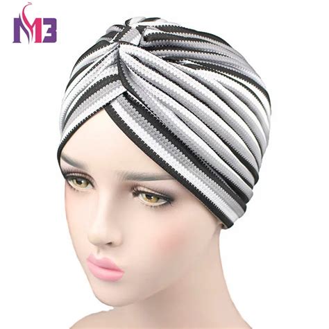 New Fashion Women Knitted Striped Turban High Quality Breathable Turban