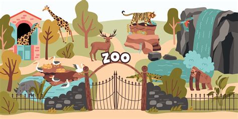 Zoo Flat Illustration 6243864 Vector Art at Vecteezy