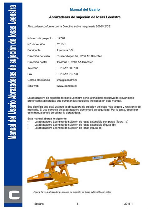 Pdf Manual Del Usario Abrazaderas De Sujeci N De Losas Leenstra La