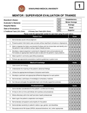 Fillable Online Form C Trainee Evaluation Of Supervisor Fax Email