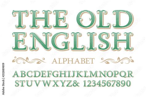 Old english alphabet with numbers in vintage style. Stock Vector ...