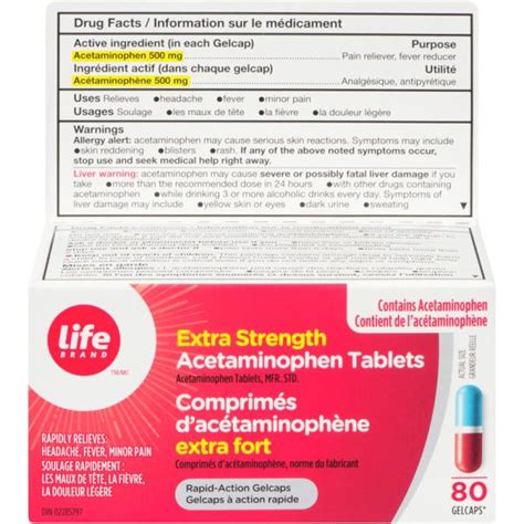 Life Brand Lb Acet Rapid Action Es 80 Ea Extra Strength Acetaminophen Tablets Ctc Health