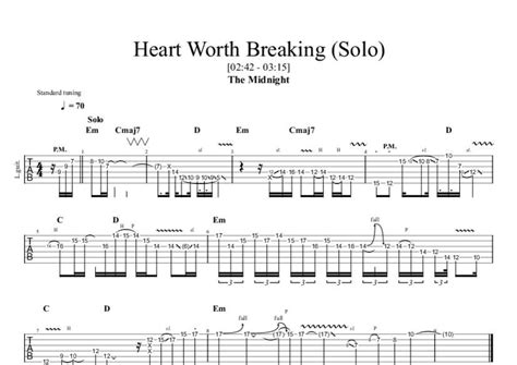 Heart Worth Breaking Solo Tab And Chords The Midnight